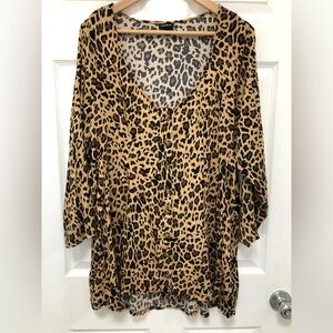 Torrid Animal Print Button Up Top Blouse size 3